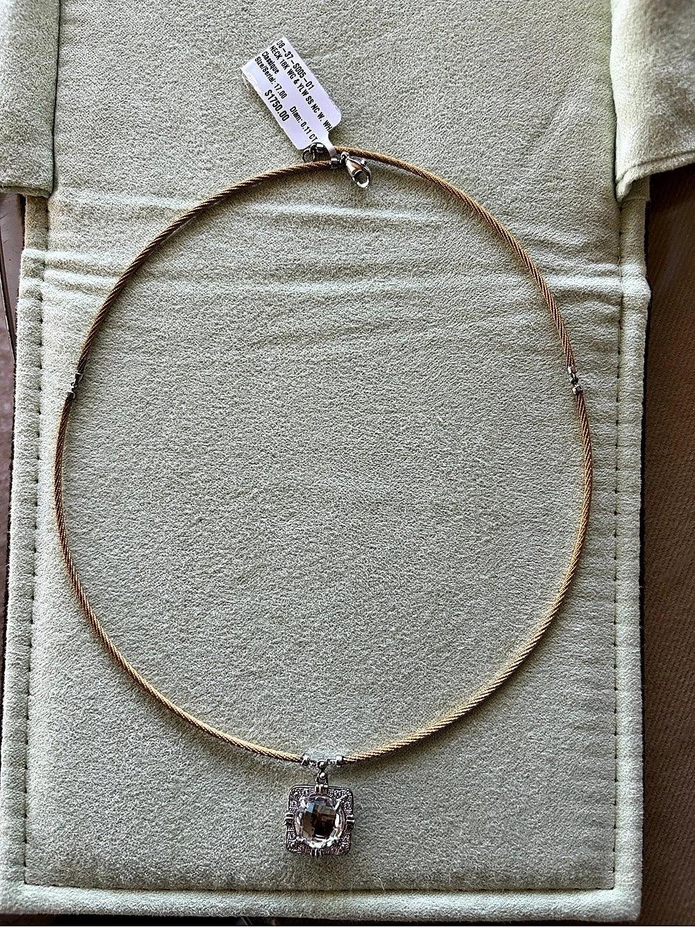 Charriol Classique Cable Diamond Pendant Necklace, Gold & Silver